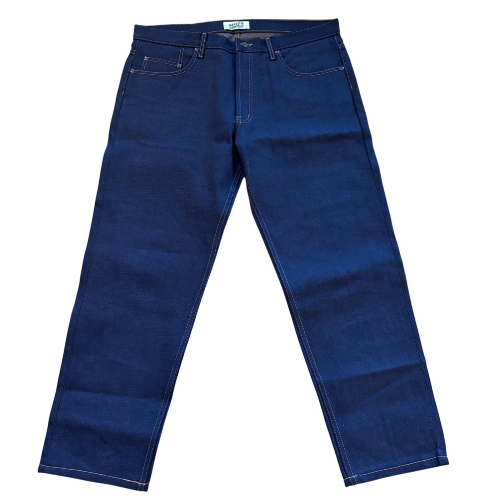 Naked & Famous Easy‎ Guy Double Dirty Fade Indigo x Brown Raw Denim Jeans 38